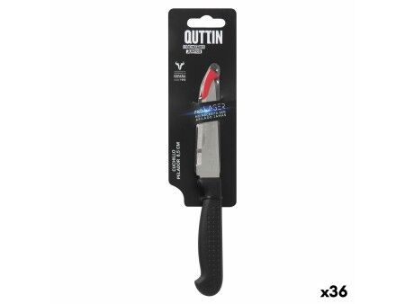 Nóż Obierak Quttin Laser Czarny Srebrzysty Stal nierdzewna 8,5 cm (36 Sztuk)
