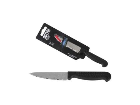 Nóż Obierak Quttin Laser Czarny Srebrzysty Stal nierdzewna 8,5 cm (36 Sztuk)