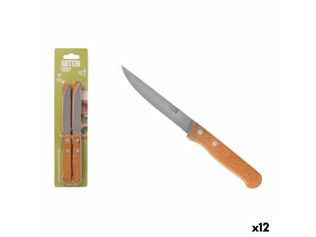 Nóż kuchenny Quttin Natura Brązowy Srebrzysty Stal nierdzewna 10,5 cm 4 Części (12 Sztuk)