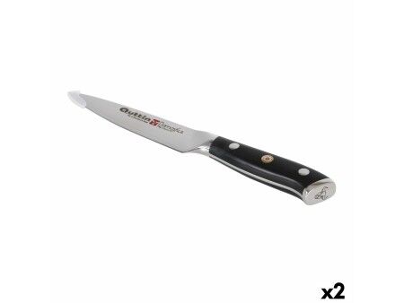 Nóż kuchenny Quttin Damaskus Czarny Srebrzysty 12 cm (2 Sztuk)