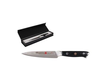 Nóż kuchenny Quttin Damaskus Czarny Srebrzysty 12 cm (2 Sztuk)