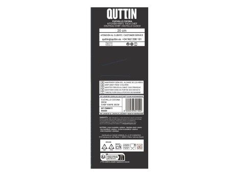 Nóż kuchenny Quttin Laos Czarny Srebrzysty 20 cm (24 Sztuk)