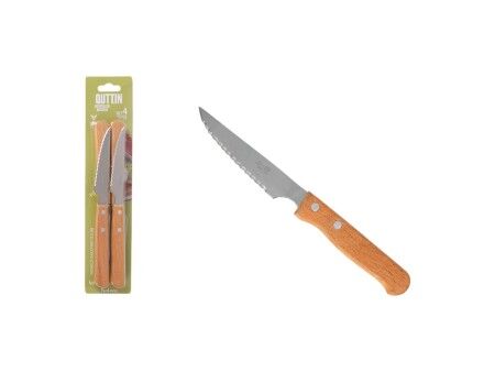Zestaw Noży do Mięsa Inde NATURA Brązowy Srebrzysty 10,5 cm 4 Części (12 Sztuk)
