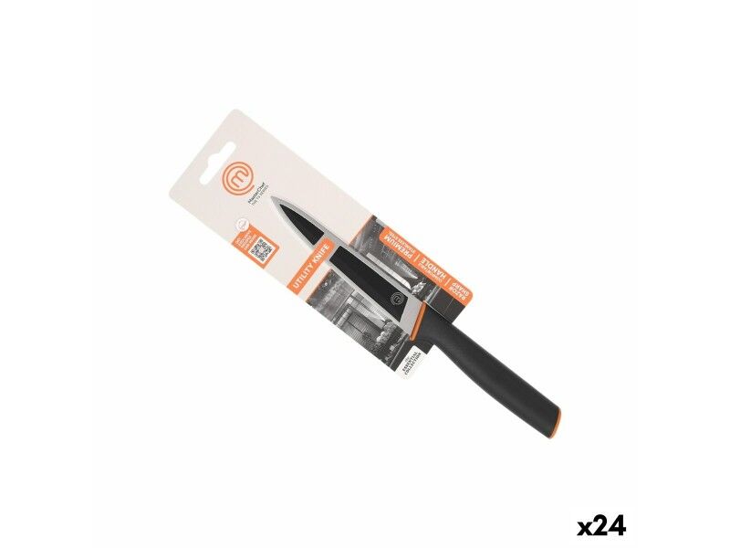 Nóż kuchenny MasterChef Czarny Srebrzysty 13 cm Uniwersalny (24 Sztuk)