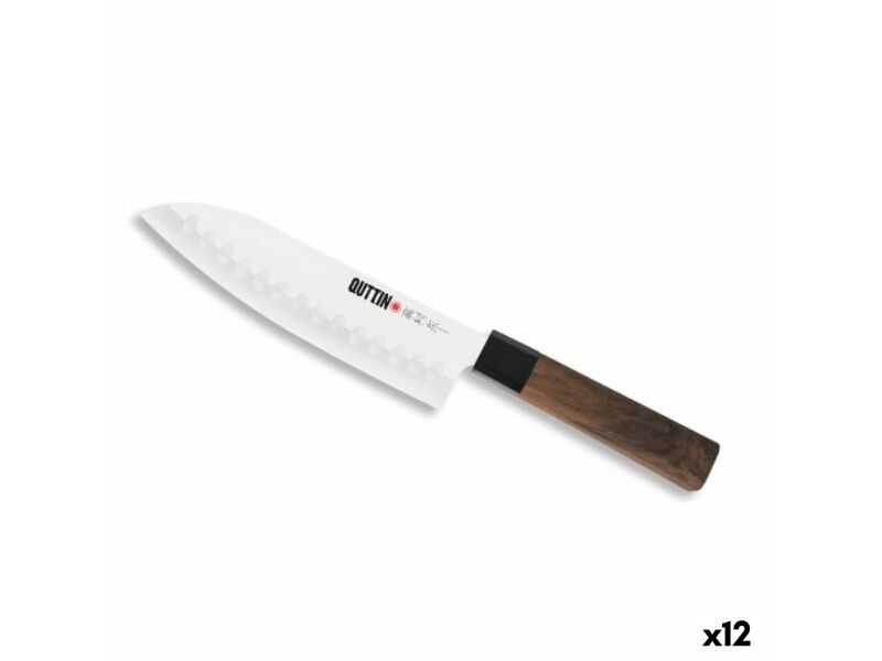 Nóż kuchenny Quttin SANTOKU Takamura Brązowy Srebrzysty 17 cm (12 Sztuk)