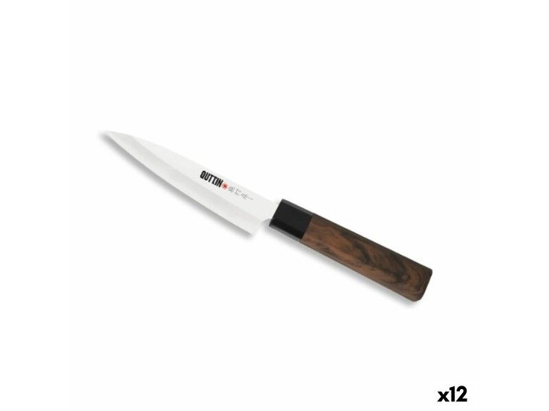 Nóż kuchenny Quttin Banno Takamura Brązowy Srebrzysty 12 cm (12 Sztuk)