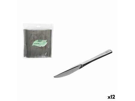 Zestaw noży wielokrotnego użytku Algon Srebrzysty Plastikowy 20 cm 50 Części (12 Sztuk)