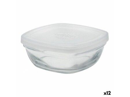 Kwadratowe pudełko na lunch z pokrywką Duralex FreshBox Przezroczysty 150 ml (12 Sztuk)