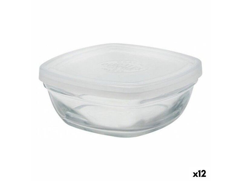 Kwadratowe pudełko na lunch z pokrywką Duralex FreshBox Przezroczysty 150 ml (12 Sztuk)