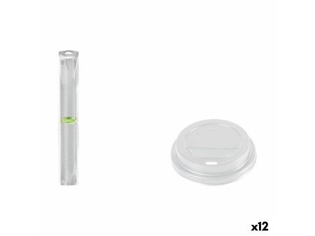 Zestaw pokrywek na szklanki Algon 250 ml 100 Części (12 Sztuk)