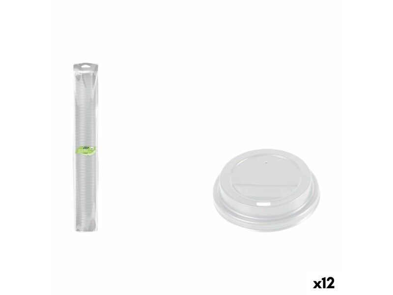 Zestaw pokrywek na szklanki Algon 250 ml 100 Części (12 Sztuk)