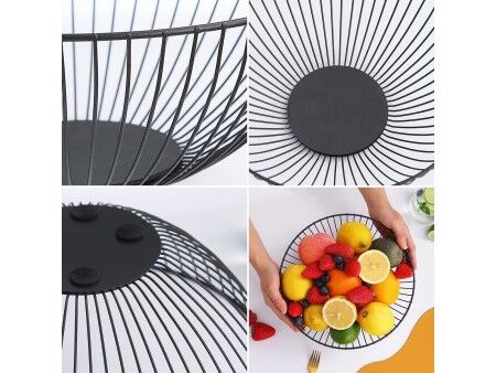 Miska na Owoce Confortime Czarny Metal 24,5 x 24,5 x 10 cm (12 Sztuk)