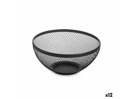 Miska na Owoce Confortime Czarny Metal 26 x 12,5 cm (12 Sztuk)