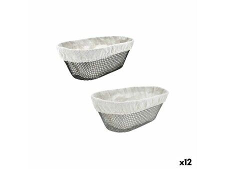 Koszyk na chleb Metal Owalne 28 x 15 x 10 cm (12 Sztuk)