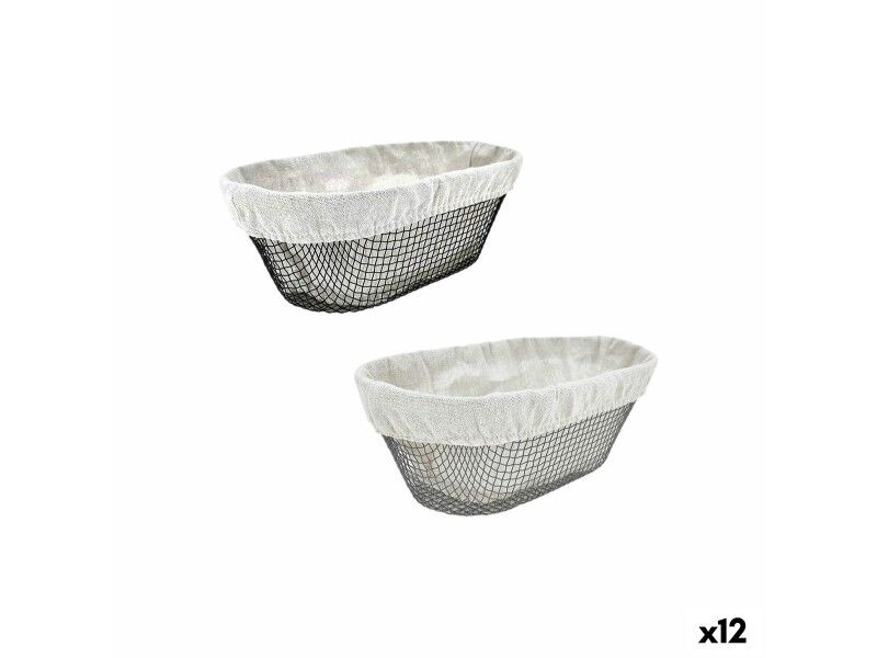 Koszyk na chleb Metal Owalne 28 x 15 x 10 cm (12 Sztuk)