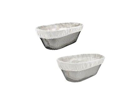 Koszyk na chleb Metal Owalne 28 x 15 x 10 cm (12 Sztuk)
