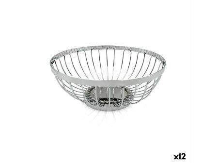 Koszyk na pieczywo My Bar Srebrzysty Metal ø 20,5 x 8,5 cm (12 Sztuk)