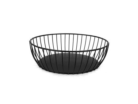Koszyk na pieczywo My Bar Czarny Metal Owalne 24 x 19 x 8 cm (12 Sztuk)