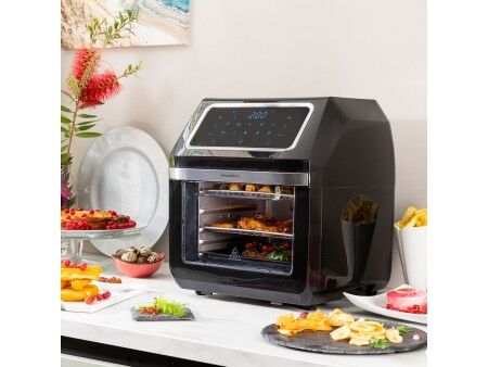 Frytkownica na gorące powietrze InnovaGoods Fryinn Pro Max 12000 Czarny 1800 W 12 L Stal nierdzewna