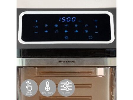 Frytkownica na gorące powietrze InnovaGoods Fryinn Pro Max 12000 Czarny 1800 W 12 L Stal nierdzewna