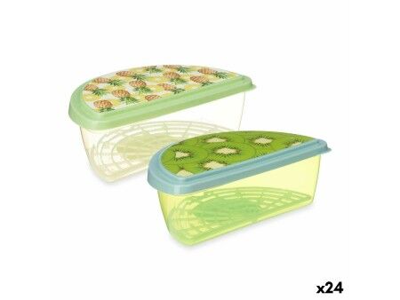 Pojemnik na Lunch Leknes TP581-2 Plastikowy Ananas Kiwi 23 x 8 x 13 cm Owoce (24 Sztuk)
