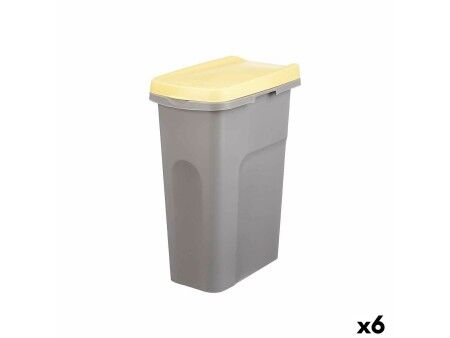 Kosz na Śmieci Stefanplast Żółty Szary Plastikowy 25 L (6 Sztuk)