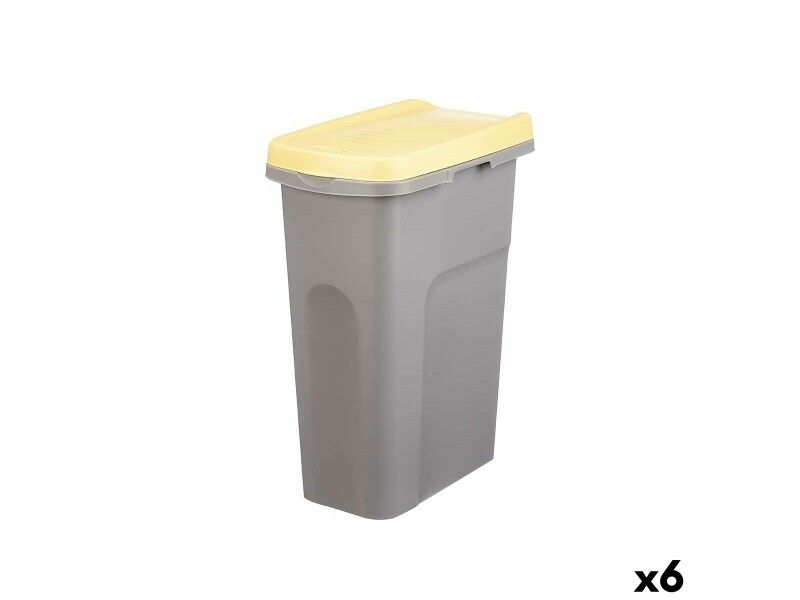 Kosz na Śmieci Stefanplast Żółty Szary Plastikowy 25 L (6 Sztuk)