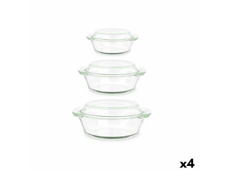 Rondle Vivalto CA1-15-S3 Przezroczysty Szkło borokrzemowe 700 ml 1 L 1,5 L Set (4 Sztuk)