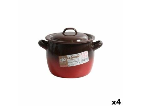 Garnek z Pokrywką La Estrella Fuego ø 12 x 11 cm (4 Sztuk)