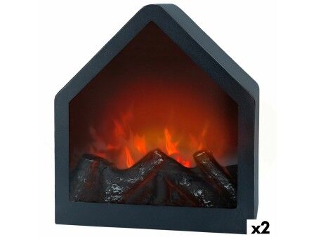 Dekoracyjny Kominek Elektryczny Ścienny Ambients 20 x 23 x 14 cm (2 Sztuk)