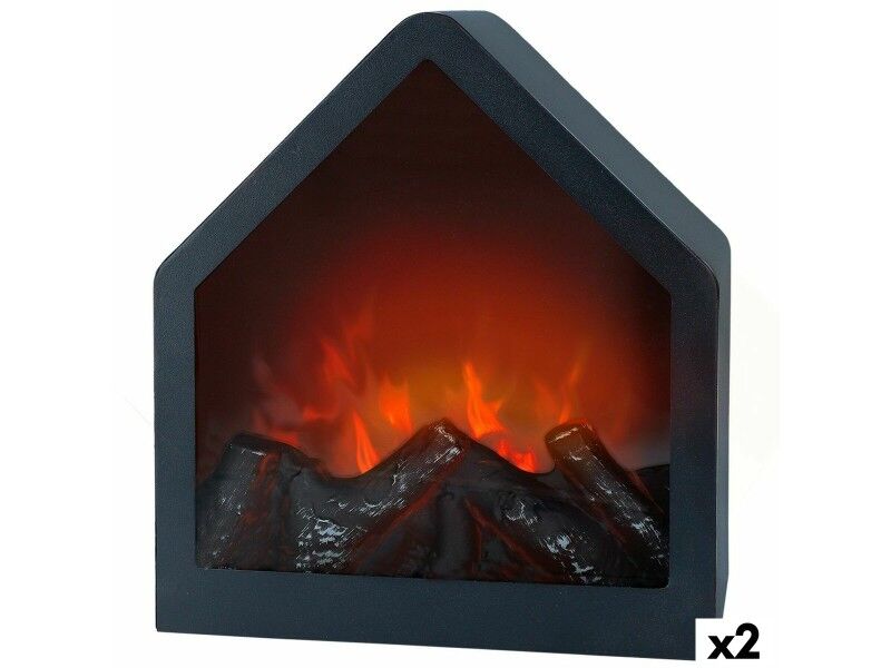 Dekoracyjny Kominek Elektryczny Ścienny Ambients 20 x 23 x 14 cm (2 Sztuk)