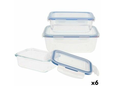 Zestaw hermetycznych pojemników kuchennych segmentowych Max Home 6 Sztuk 23 x 7,5 x 17,5 cm