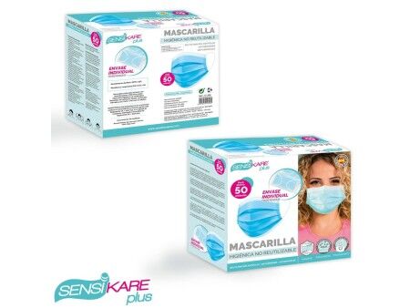 Box of hygienic masks SensiKare 50 Części (12 Sztuk)