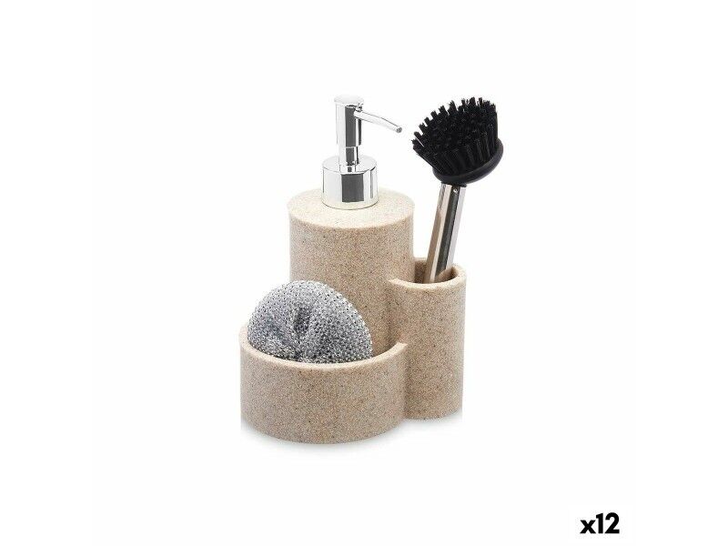 Dozownik do Płynu do naczyń do Zlewozmywaka 2 w 1 Kinvara 92295 Plastikowy Polyresin 14 x 18,5 x 12 cm Kuchnia (12 Sztuk)
