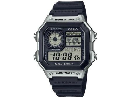 Zegarek Męski Casio ILLUMINATOR WORLDTIME Czarny Szary (Ø 40 mm)