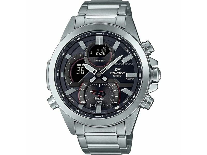 Zegarek Męski Casio ECB-30D-1AEF Ø 46 mm Czarny Srebrzysty