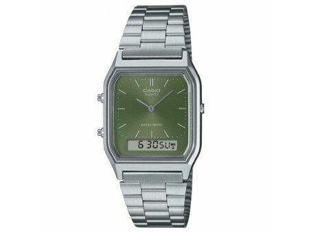 Zegarek Unisex Casio AQ-230A-3AMQYES Kolor Zielony Srebrzysty