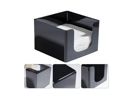 uchwyt do serwetek My Bar COCKTAIL Czarny Plastikowy 12,8 x 12,8 x 8,8 cm (24 Sztuk)