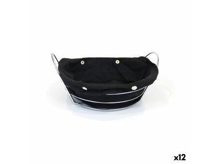 Koszyk na pieczywo My Bar Czarny Metal 26 x 23,5 x 11,2 cm (12 Sztuk)
