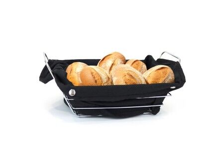 Koszyk na pieczywo My Bar Czarny Metal Prostokątny 29 x 20 x 11,7 cm (12 Sztuk)