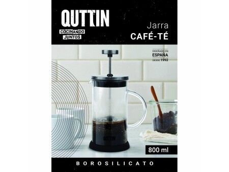 Dzbanek z filtrem do parzenia herbaty Quttin Szkło borokrzemowe 800 ml 16 x 11 x 18 cm (8 Sztuk)