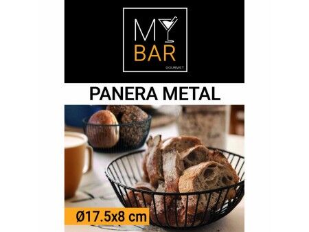 Koszyk na pieczywo My Bar Czarny Metal Okrągła (12 Sztuk)