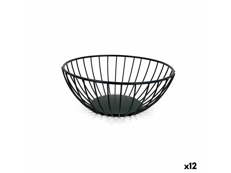 Koszyk na pieczywo My Bar Czarny Metal Okrągła 20 x 8 cm (12 Sztuk)