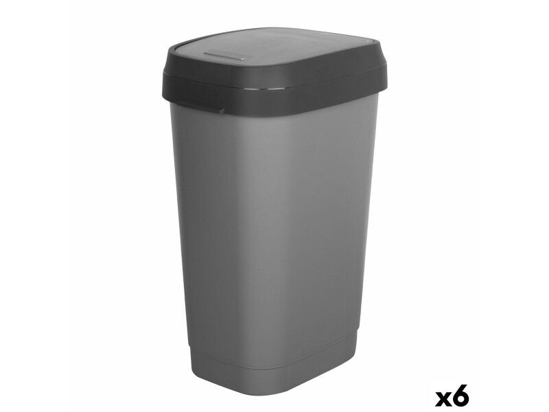 Kosz na śmieci Curver Ciemny szary Plastikowy 50 L (6 Sztuk)