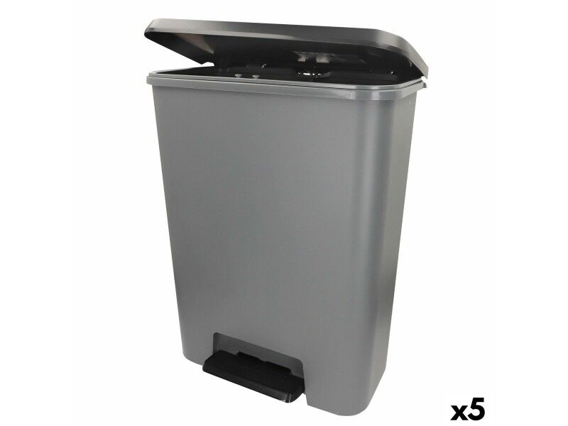 Kosz na śmieci Curver Ciemny szary Plastikowy 50 L (5 Sztuk)