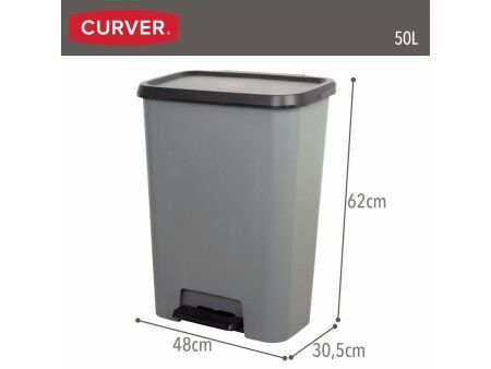 Kosz na śmieci Curver Ciemny szary Plastikowy 50 L (5 Sztuk)