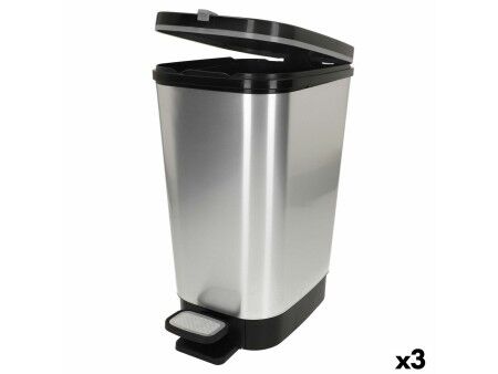 Kosz na śmieci Curver Szary Plastikowy 45 L (3 Sztuk)