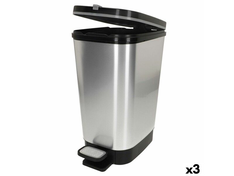 Kosz na śmieci Curver Szary Plastikowy 45 L (3 Sztuk)