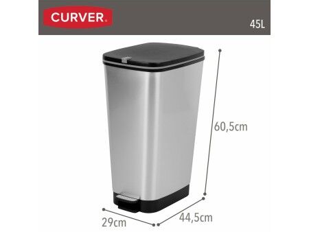 Kosz na śmieci Curver Szary Plastikowy 45 L (3 Sztuk)