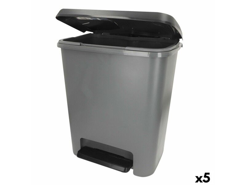 Kosz na śmieci Curver Ciemny szary Plastikowy 25 L (5 Sztuk)